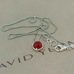 David Yurman Chatelaine Garnet Pendant Chain